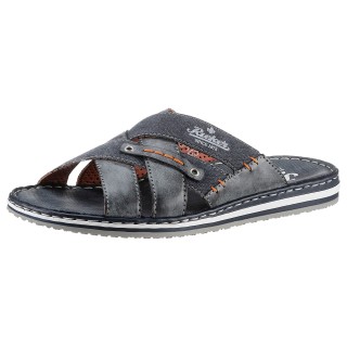 Rieker Pantolette, Sommerschuh, Schlappen, Poolslides, mit kontrastfarbener Rahmennaht