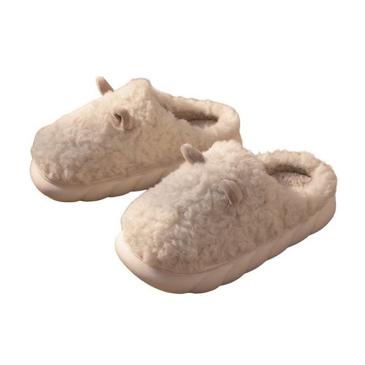 YRIIOMO Warme und bequeme Hausschuhe aus hochwertigem Kunstfell mit Plüsch Hausschuhe (rutschfester EVA Sohle, ideal für den