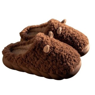 YRIIOMO Warme und bequeme Hausschuhe aus hochwertigem Kunstfell mit Plüsch Hausschuhe (rutschfester EVA Sohle, ideal für den