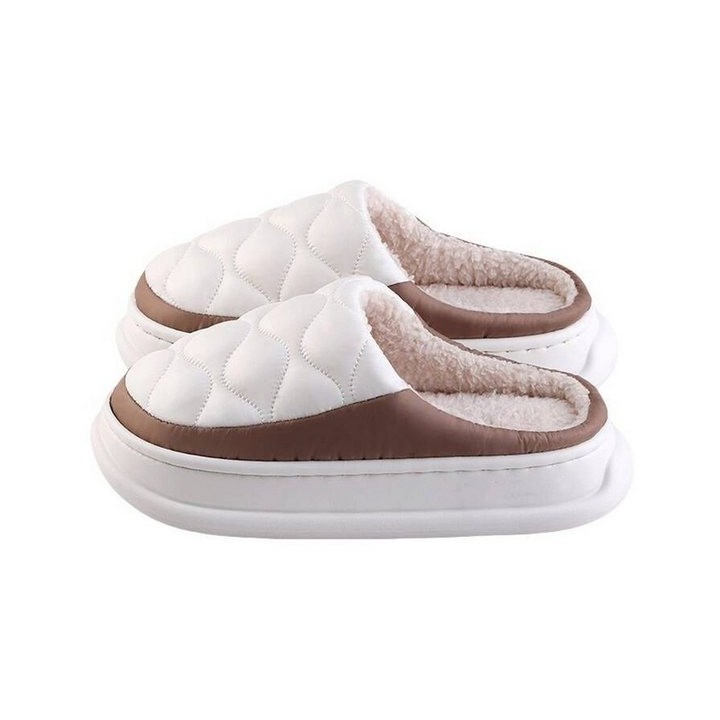 YRIIOMO Bequeme Hausschuhe mit 4 cm dicker EVA Sohle und weichem Kunstfell Plüsch Hausschuhe (Innenfutter für optimalen Komfo