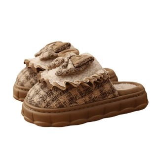 YRIIOMO Bequeme Damen Winter Hausschuhe mit 5cm dicker Sohle, rutschfest und Plüsch Hausschuhe (langlebig, aus EVA Material g