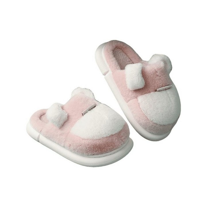 YRIIOMO Plüschpantoffeln für Frauen, zum Tragen im Freien, dicke Sohle, für Plüsch Hausschuhe den Innenbereich zu Hause, Wint