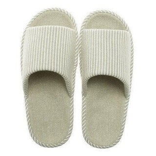 YRIIOMO Bequeme und atmungsaktive Hausschuhe aus synthetischem Leinen mit EVA Plüsch Hausschuhe (Sohle, rutschfest und geräus