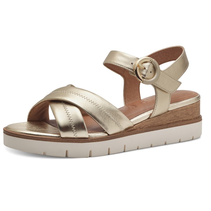 Damen  Sandalen  1-28202-42 Goldfarben 933 Light Gold Leder 37