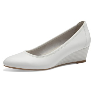 Damen Klassische Pumps Keil 1-22320-42 Weiß 117 White Leathe... 37