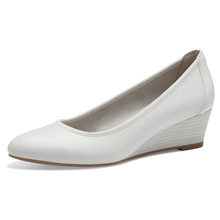 Damen Klassische Pumps Keil 1-22320-42 Weiß 117 White Leathe... 37
