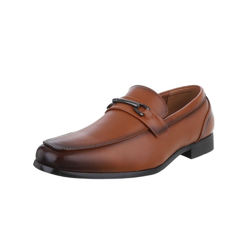 Ital-Design Elegante Herrenschuhe – Komfortable Loafer für jeden Anlass Slipper (89229235) Blockabsatz Business-Schuhe in Cam