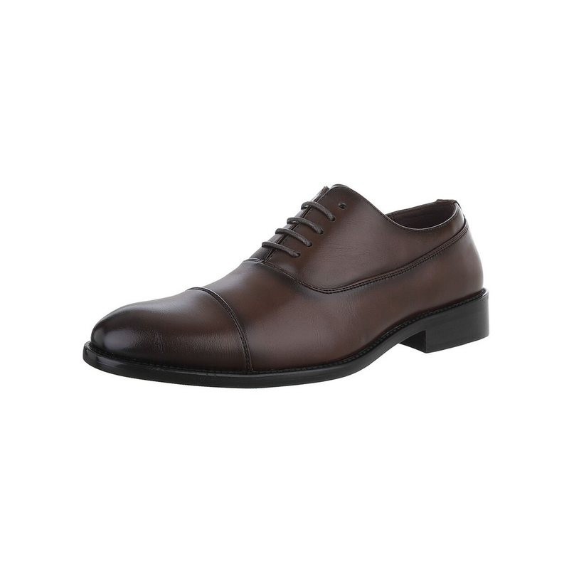 Coolwalk Eleganter Business-Schuh – Komfortabel & Stilvoll Schnürschuh (89229151) Blockabsatz Business-Schuhe in Braun