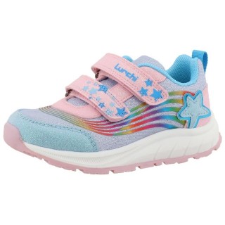 Lurchi Abelia Klettschuh, mit Streifen in Regenbogenfarben, Größenschablone zum Download