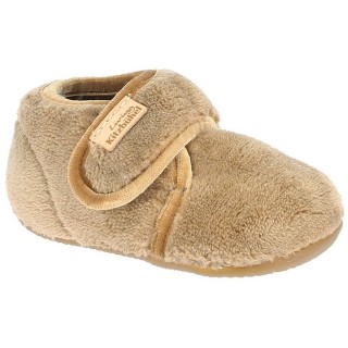 Living Kitzbühel Living Kitzbühel Babyklettschuh Samt unifarben Timeless Taupe Slipper