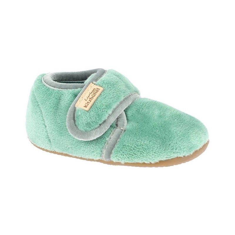 Living Kitzbühel Living Kitzbühel Babyklettschuh Samt unifarben Salbei Slipper