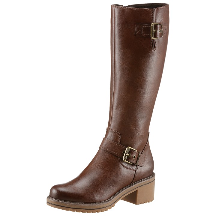 MARCO TOZZI Stiefel »LUTTER«, Blockabsatz, Langschaftstiefel in veganer Verarbeitung