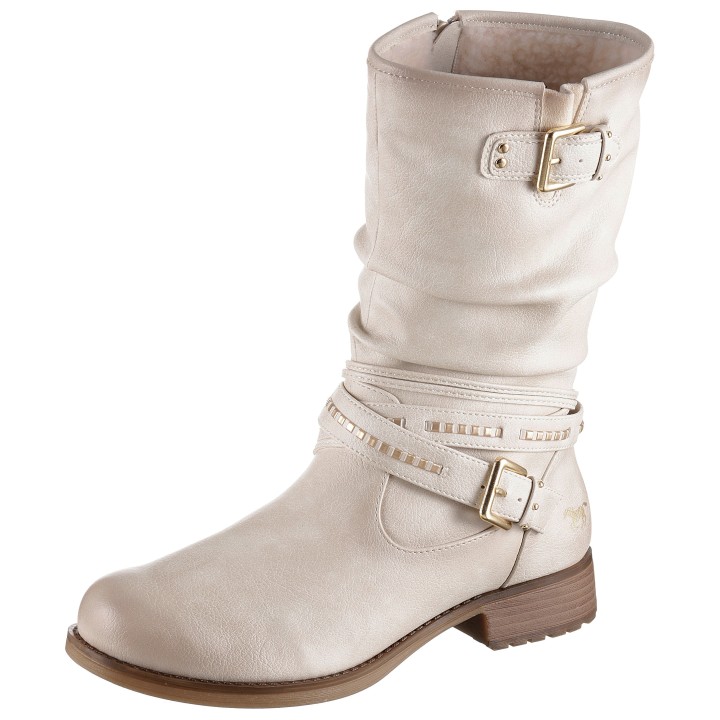 Mustang Shoes Winterstiefel, Stiefelette, Winterboots mit Zierschnallen am slouchy Schaft