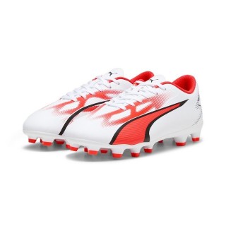 PUMA ULTRA PLAY FG/AG Jr PUMA WHITE-PUMA BLACK-FIRE ORC Fußballschuh
