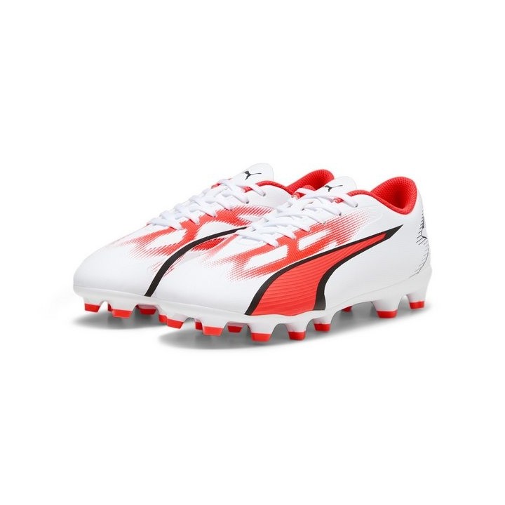 PUMA ULTRA PLAY FG/AG Jr PUMA WHITE-PUMA BLACK-FIRE ORC Fußballschuh