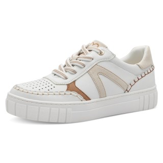 MARCO TOZZI Plateausneaker, Freizeitschuh, Halbschuh, Schnürschuh mit unterlegtem Lochmuster