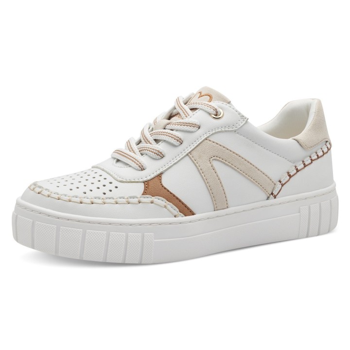 MARCO TOZZI Plateausneaker, Freizeitschuh, Halbschuh, Schnürschuh mit unterlegtem Lochmuster