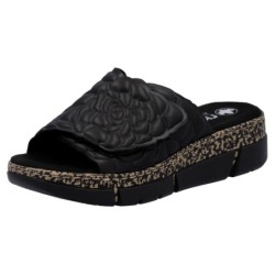 Rieker Pantolette, Sommerschuh, Klettschuh, Hausschuh, Plateau, mit Klettverschluss