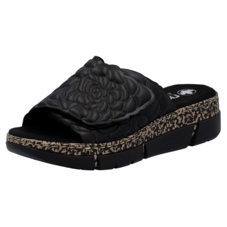 Rieker Pantolette, Sommerschuh, Klettschuh, Hausschuh, Plateau, mit Klettverschluss