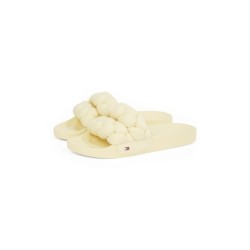Tommy Jeans Pantolette »TJW BRAIDED SLIDE«, Sommerschuh, Flats, Schlupfschuh, geflochtene, wattierte Bandage