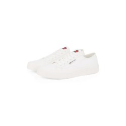 Tommy Jeans Plateausneaker »TJM LACE UP CANVAS COLOR«, Freizeitschuh, Halbschuh, Schnürschuh mit Logo-Aufnäher an der Zunge
