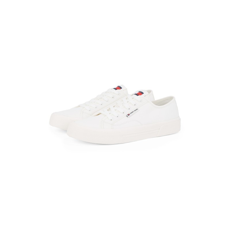 Tommy Jeans Plateausneaker »TJM LACE UP CANVAS COLOR«, Freizeitschuh, Halbschuh, Schnürschuh mit Logo-Aufnäher an der Zunge