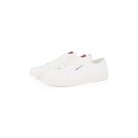 Tommy Jeans Plateausneaker »TJM LACE UP CANVAS COLOR«, Freizeitschuh, Halbschuh, Schnürschuh mit Logo-Aufnäher an der Zunge