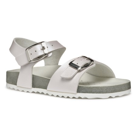 Geox Sandale »J ADRIEL GIRL«, Konfirmationsschuh, Kommunionschuh, Klettschuh mit dezentem Schimmer