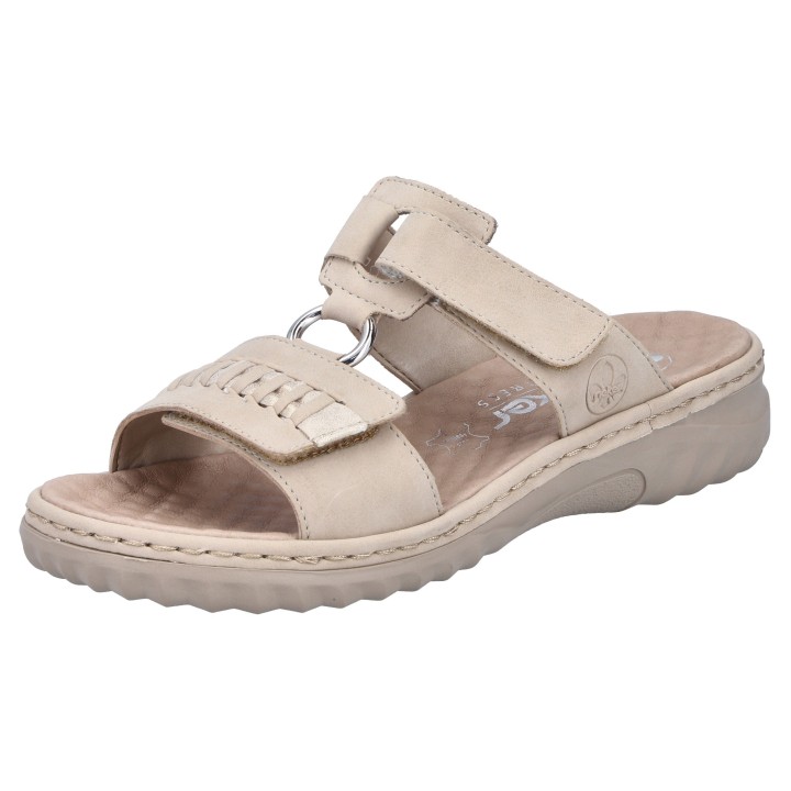 Rieker Pantolette, Sommerschuh, Strandschuh mit regulierbaren Klettverschlüssen