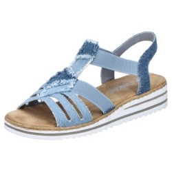 Rieker Keilsandalette, Sommerschuh, Sandale, Plateau, Urlaubschuh mit seitlichen Gummizügen