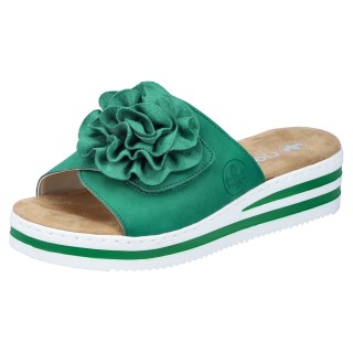 Rieker Pantolette, Sommerschuh, Poolslide, Strandschuh, Keilabsatz, mit Klettverschluss