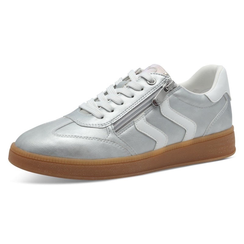 MARCO TOZZI Plateausneaker, Freizeitschuh, Halbschuh, Schnürschuh mit Kontrastbesatz