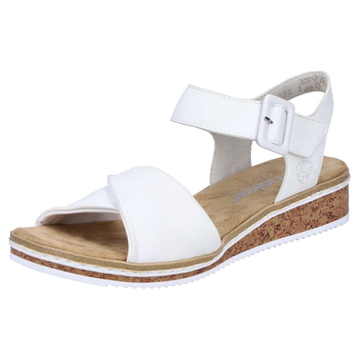 Rieker Sandalette, Keilsandale, Sommerschuh, Urlaubsschuh mit Klettriemchen