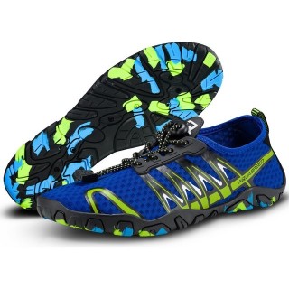 Aqua Speed Gekko Wasserschuhe Gr. 35 – Blau/Grün mit Mikrofaserhandtuch Wasserschuh (Sportliche Freizeitschuhe – rutschfest &