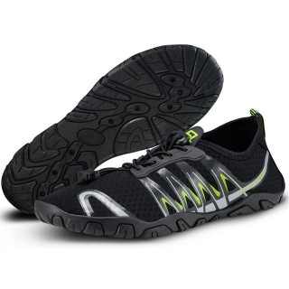 Aqua Speed Gekko Schwimmschuhe Gr. 45 – Schwarz/Grau mit Handtuchbeilage Wasserschuh (Vielseitig tragbare Schuhe – von See üb