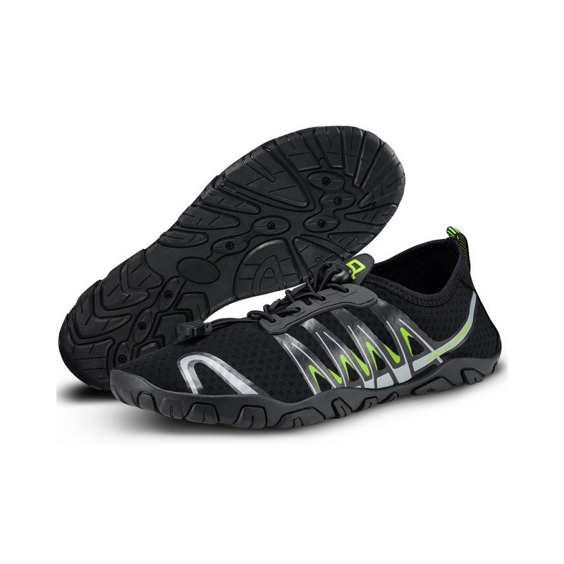 Aqua Speed Gekko Schwimmschuhe Gr. 45 – Schwarz/Grau mit Handtuchbeilage Wasserschuh (Vielseitig tragbare Schuhe – von See üb