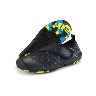 Aqua Speed Tegu Schwimmschuhe Gr. 35 – Schwarz/Blau mit Handtuchbeilage Wasserschuh (Rutschfeste Schuhe für See, Fluss & Frei