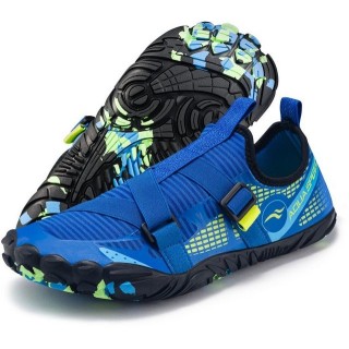 Aqua Speed Badeschuhe LACERTO Gr. 44 – Blau/Hellblau + Handtuch Wasserschuh (Rutschfeste Schwimmschuhe – ideal für See, Boot