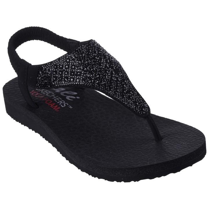 Skechers Sandale »MEDITATION-ROCKSTAR«, Sommerschuh, Sandalette, Riemchensandale, mit Glitzersteinen