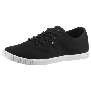 Tommy Hilfiger Sneaker »CANVAS LACE UP SNEAKER«, Freizeitschuh, Halbschuh, Schnürschuh mit gestickter Logoflagge