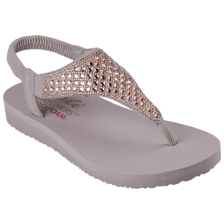 Skechers Sandale »MEDITATION-ROCKSTAR«, Sommerschuh, Sandalette, Riemchensandale, mit Glitzersteinen