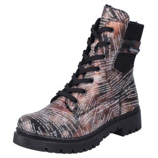Rieker Winterstiefelette, Schnürboots, Stiefelette, Blockabsatz, mit Innenreißverschluss