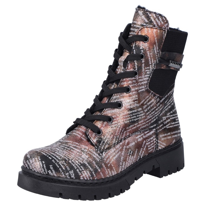 Rieker Winterstiefelette, Schnürboots, Stiefelette, Blockabsatz, mit Innenreißverschluss