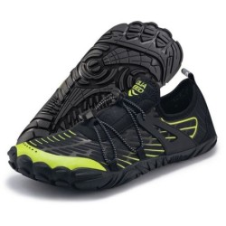 Aqua Speed Schwimmschuhe SALMO Gr. 43 – Schwarz/Grün + Handtuch Wasserschuh (Wasserschuhe mit Komfort – leicht, weich & belas