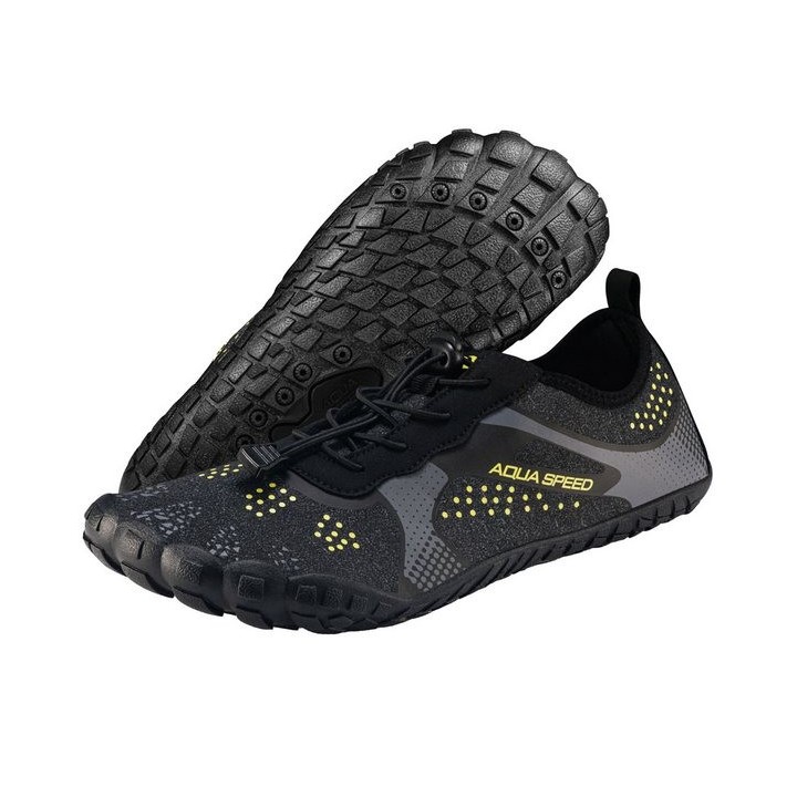 Aqua Speed Nautilus Schwimmschuhe Gr. 43 – Graphite mit Mikrofaserhandtuch Wasserschuh (Strandschuhe mit angenehmer Polsterun