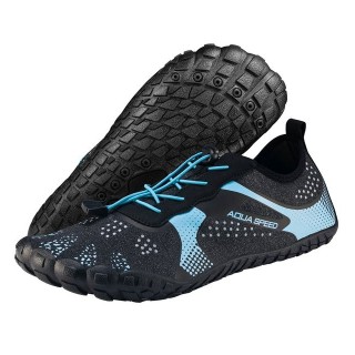 Aqua Speed Nautilus Strandschuhe Gr. 41 – Hellblau mit Mikrofaserhandtuch Wasserschuh (Aqua Sneaker mit rutschfester Laufsohl