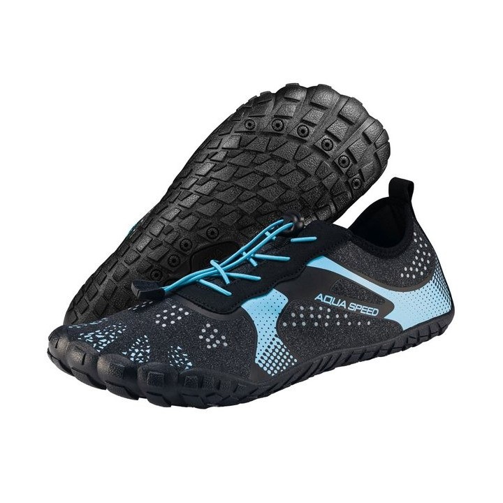 Aqua Speed Nautilus Strandschuhe Gr. 41 – Hellblau mit Mikrofaserhandtuch Wasserschuh (Aqua Sneaker mit rutschfester Laufsohl