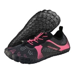 Aqua Speed Nautilus Schwimmschuhe Gr. 36 – Rosa + Handtuch im Set Wasserschuh (Rutschfeste Schwimmschuhe – für See, Pool, Dus