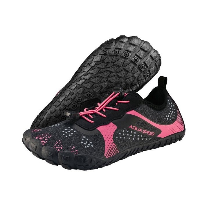 Aqua Speed Nautilus Schwimmschuhe Gr. 36 – Rosa + Handtuch im Set Wasserschuh (Rutschfeste Schwimmschuhe – für See, Pool, Dus