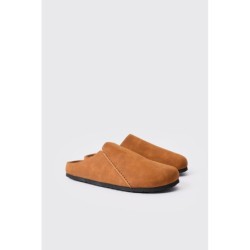 Braune Mules aus Wildlederimitat - Beige - 43, Beige